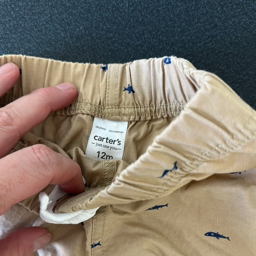 Carter's Tan Shorts with Blue Accents